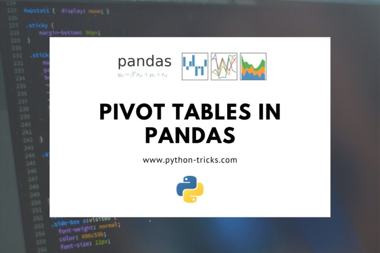 Pivot Table In Pandas Data Analysis In Pandas Python Tricks 0665