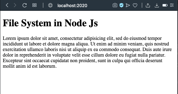 file system in node js