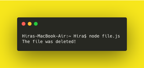 deleting a file in node js